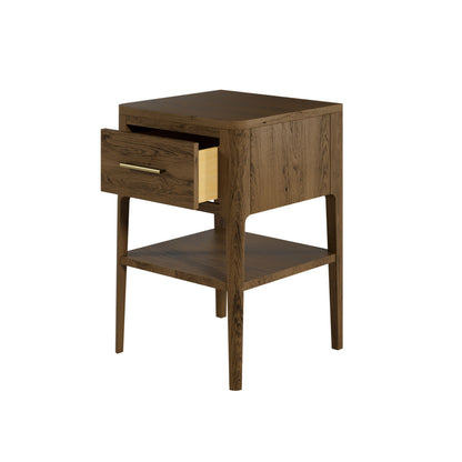 Ouro Preto Walnut Wood Grain One Drawer Bedside Table
