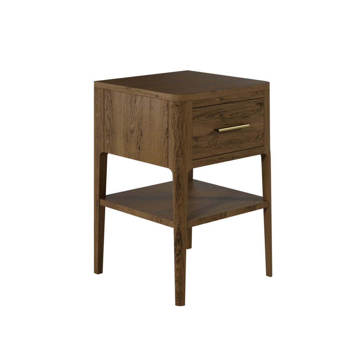 Ouro Preto Walnut Wood Grain One Drawer Bedside Table