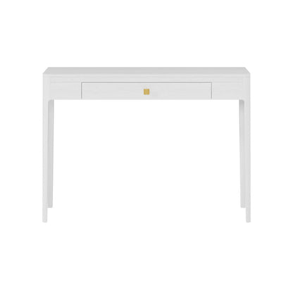 Goldie White Wood Grain One Drawer Console Table