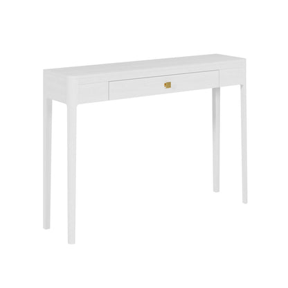 Goldie White Wood Grain One Drawer Console Table