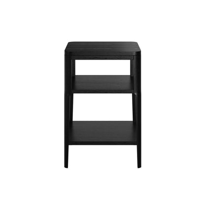 Cananeia Black Wood Grain Two Shelf Bedside Table