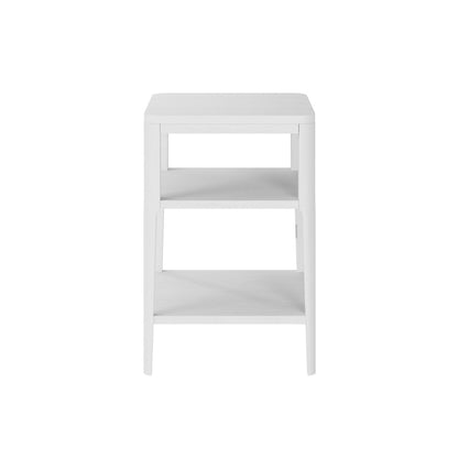 Itacare White Wood Grain Two Shelf Bedside Table