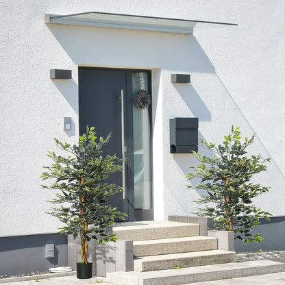 Diraco Set Of 2 Artificial Ficus Style Trees For Indoor Decorative Use