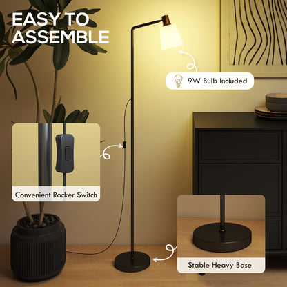 Copa Metal Black Adjustable Floor Lamp With Rotating Head And Multi Colour TemFauxrature Lighting