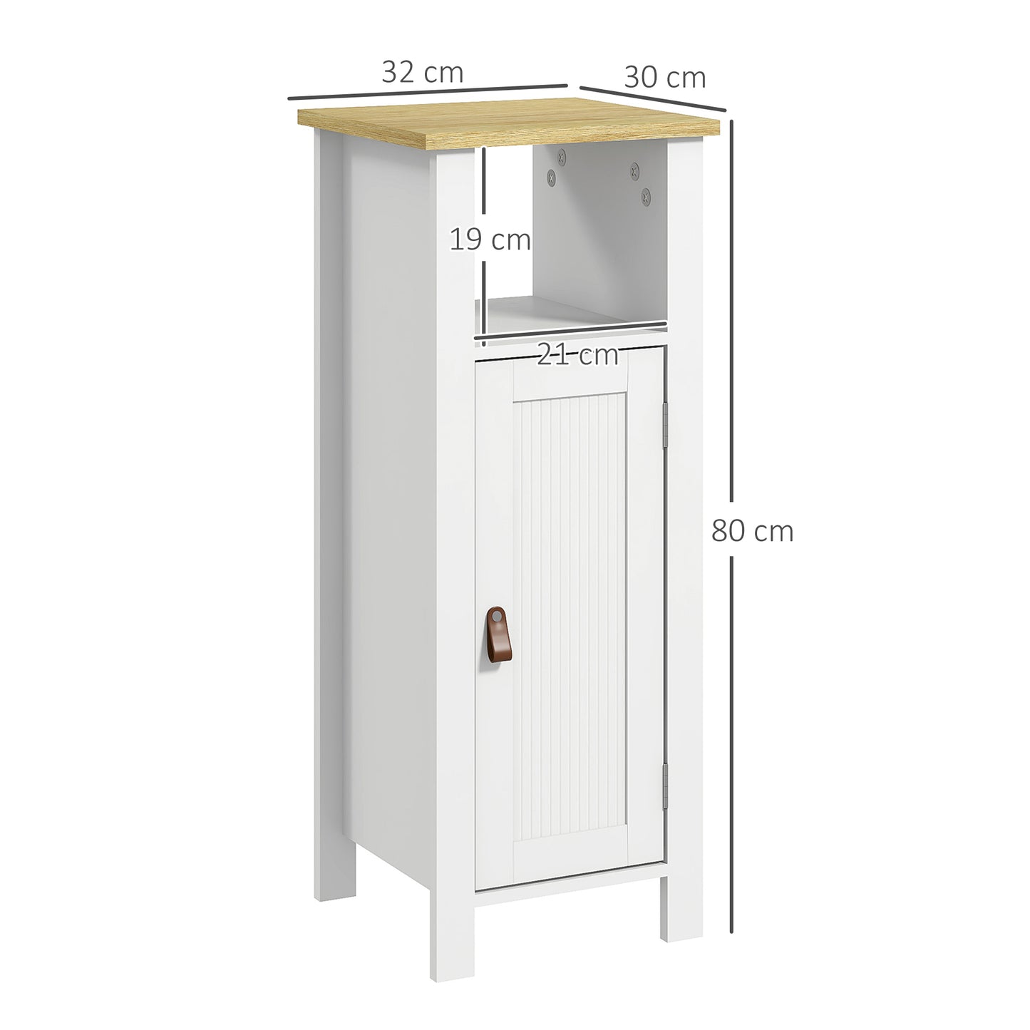 Sasa Bafa Slim Bathroom Storage Cabinet In White