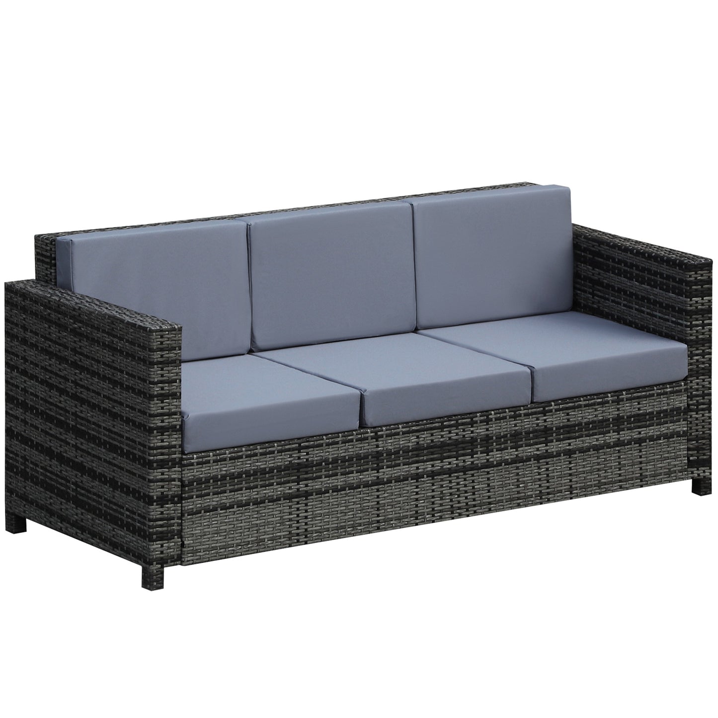 Neloro Rattan Grey 3 Seater Outdoor Sofa With Cushions