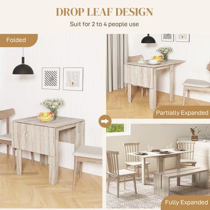 Sozilu Wooden Wood Effect Drop Leaf Dining Table Seating 4
