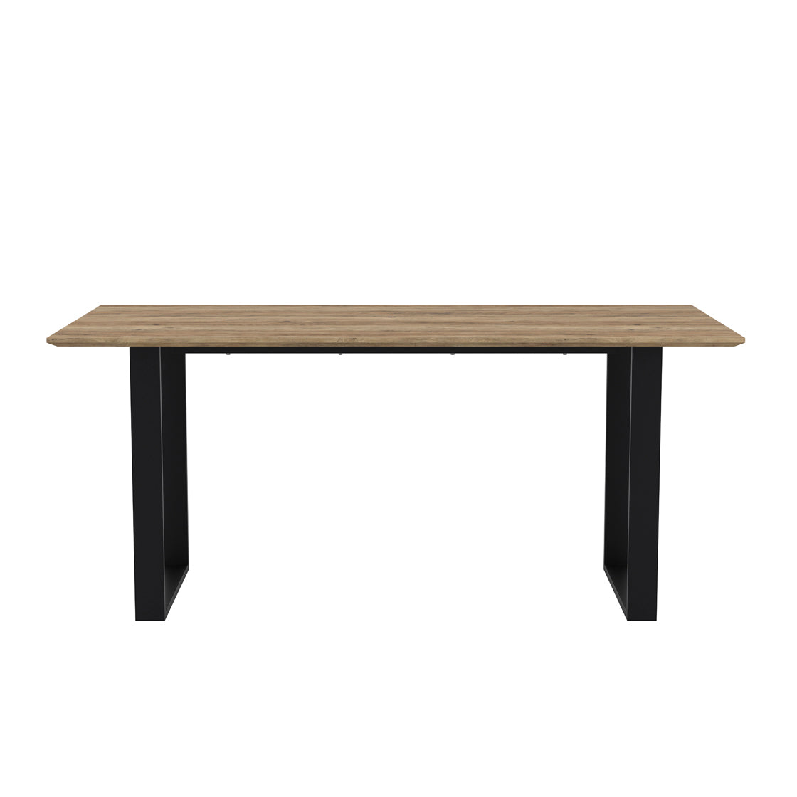 Sazzuma Rectangular Wooden Dining Table Industrial Black Metal Legs