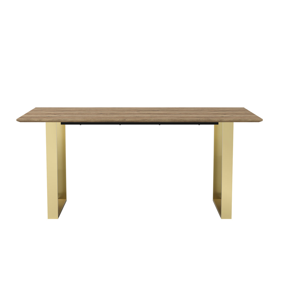Sazzuma Rectangular Wooden Dining Table Industrial Brass Metal Legs