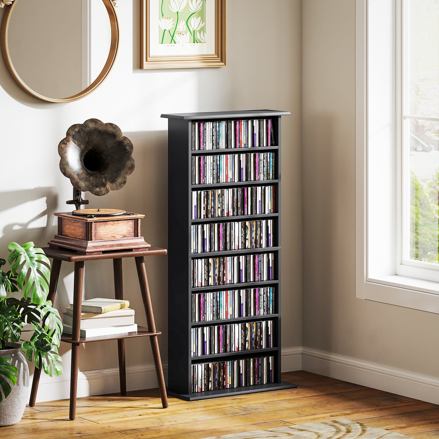 Kael Cori Wood Black CD Storage Unit With 360 Disc Capacity