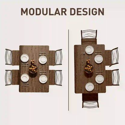 Birutte Wooden Oak Effect And Black 5 Piece Minimal Dining Set