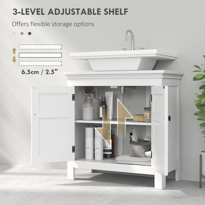 Maelna Compact Bathroom Storage Cabinet With U Cut Out White 15x20cm