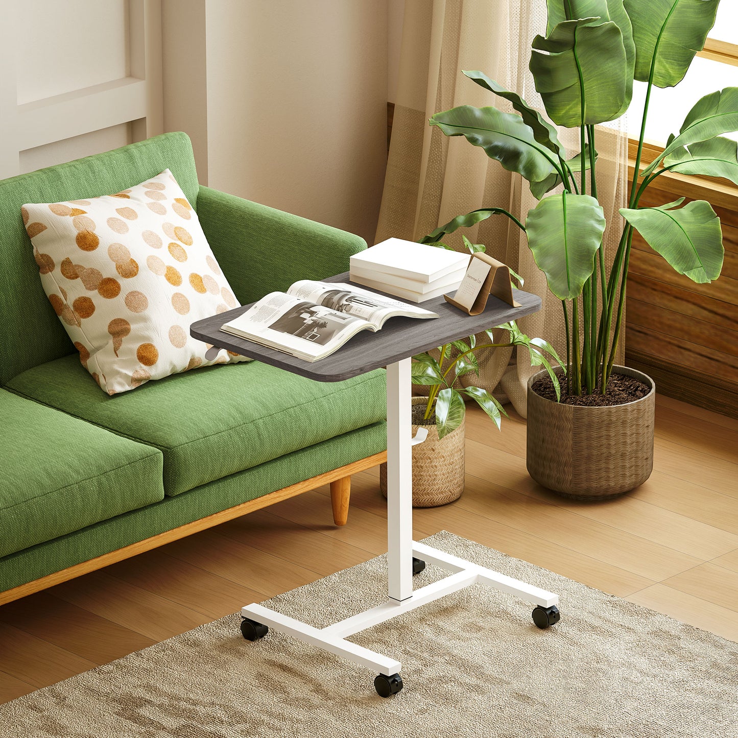 Torael White And Grey Adjustable Laptop Stand Desk