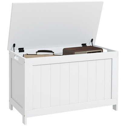 Halumo White Wooden Panelled Blanket Storage Chest