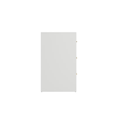 Kahs White Wooden 6 Drawer Storage Chest Gold Handles