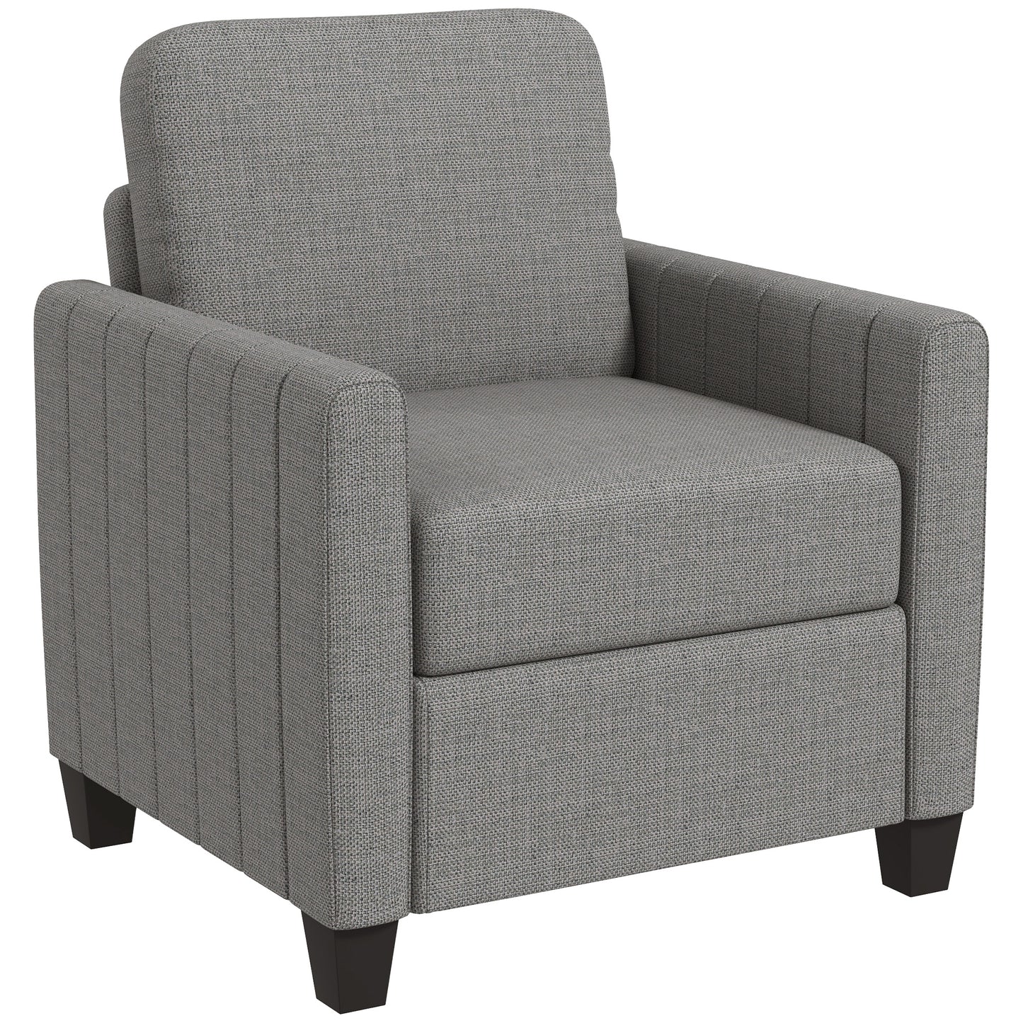 Vazi Lodi Light Grey Upholstered Box Style Accent Armchair