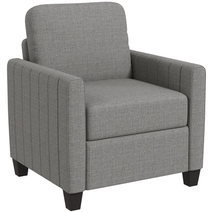 Vazi Lodi Light Grey Upholstered Box Style Accent Armchair
