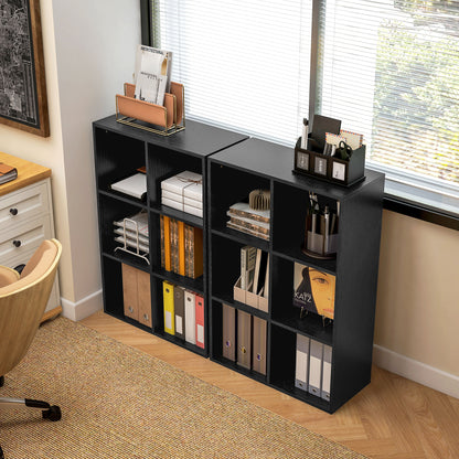 Sasu Wood Black Effect 6 Cube Storage Bookcase