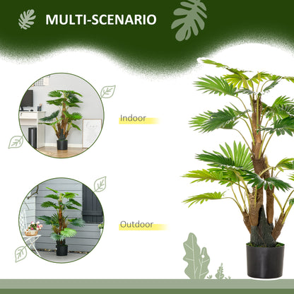 Halu Leve Pair Of Artificial Palm Style Trees In Pots H8 135cm