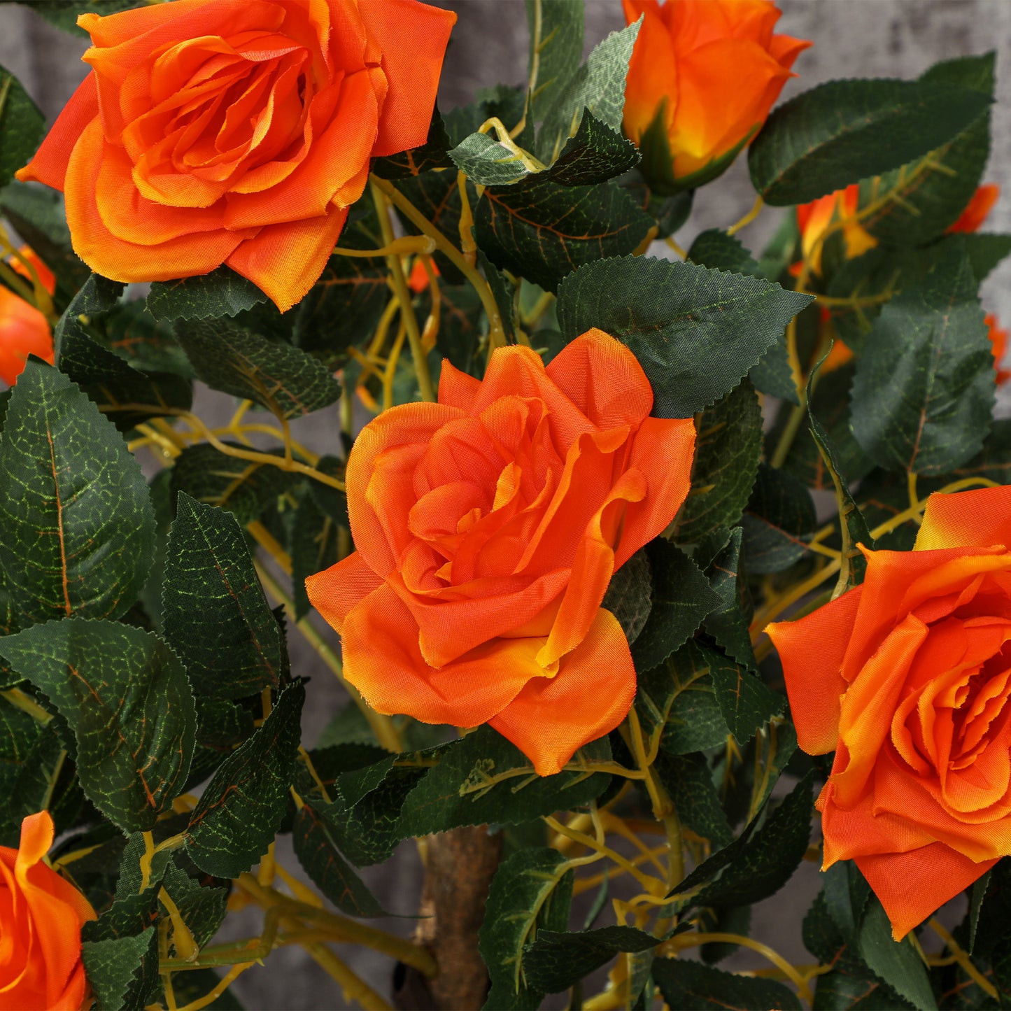 Nerani Set Of 2 Artificial White Rose Floral Plants In Pots H8 90cm Orange