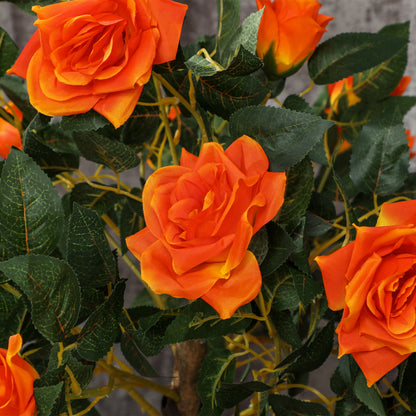 Nerani Set Of 2 Artificial White Rose Floral Plants In Pots H8 90cm Orange