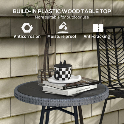 Eldoyo Grey Rattan Outdoor Garden Bistro Table