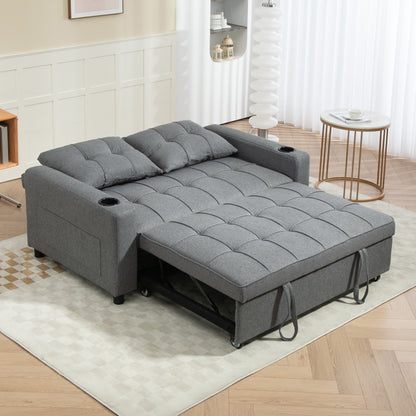 Rireel Diha Dark Grey Upholstered 2 Seater Pull Out Sofa Bed