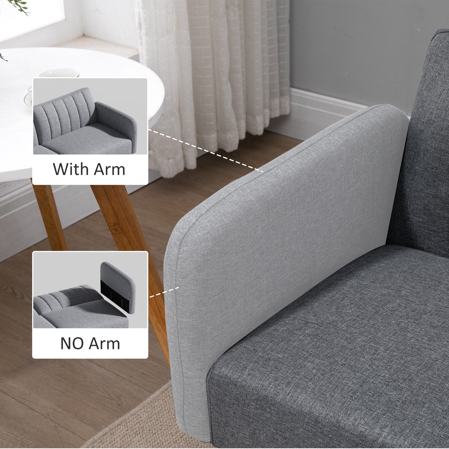 Nile Linen Grey 3 Seater Click Clack Sofa Bed With Adjustable Split Backrest