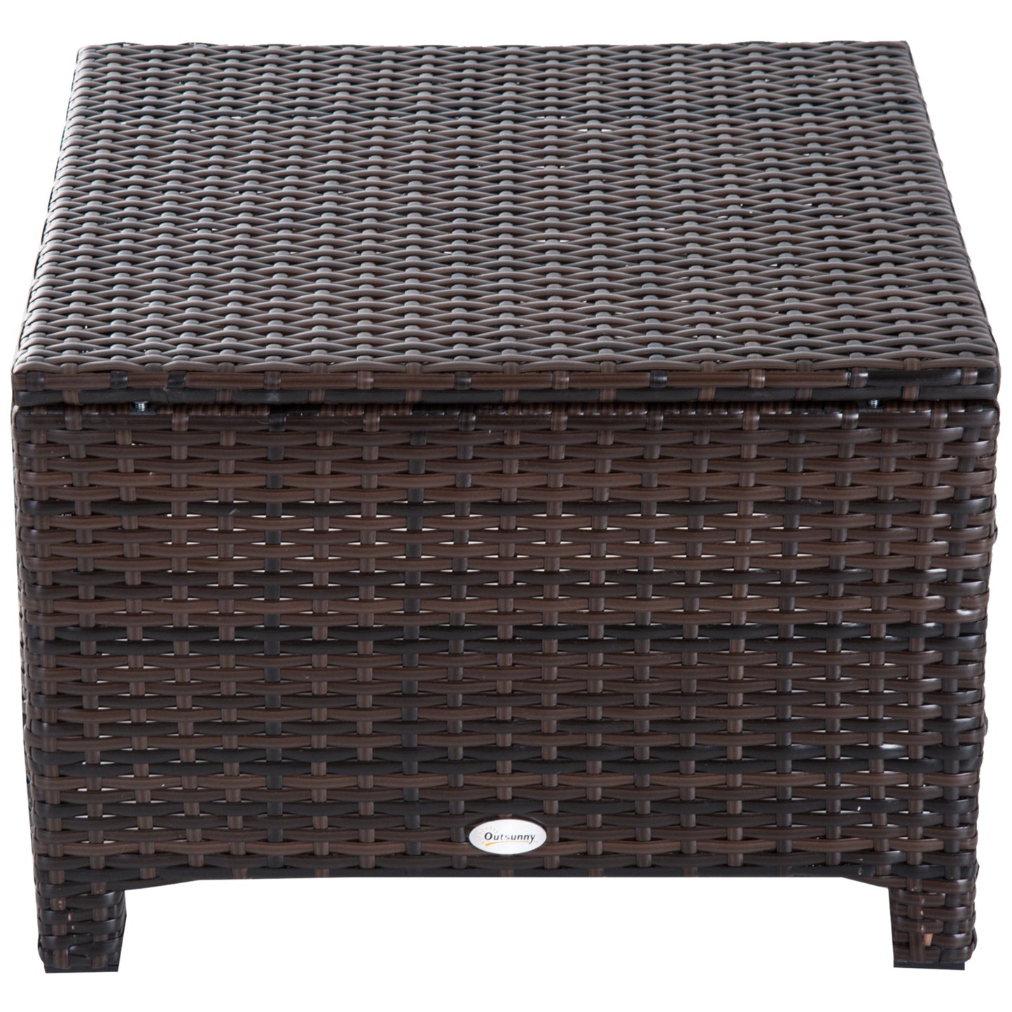 Molo Rattan Brown Square Outdoor Footstool With Padded Cushion
