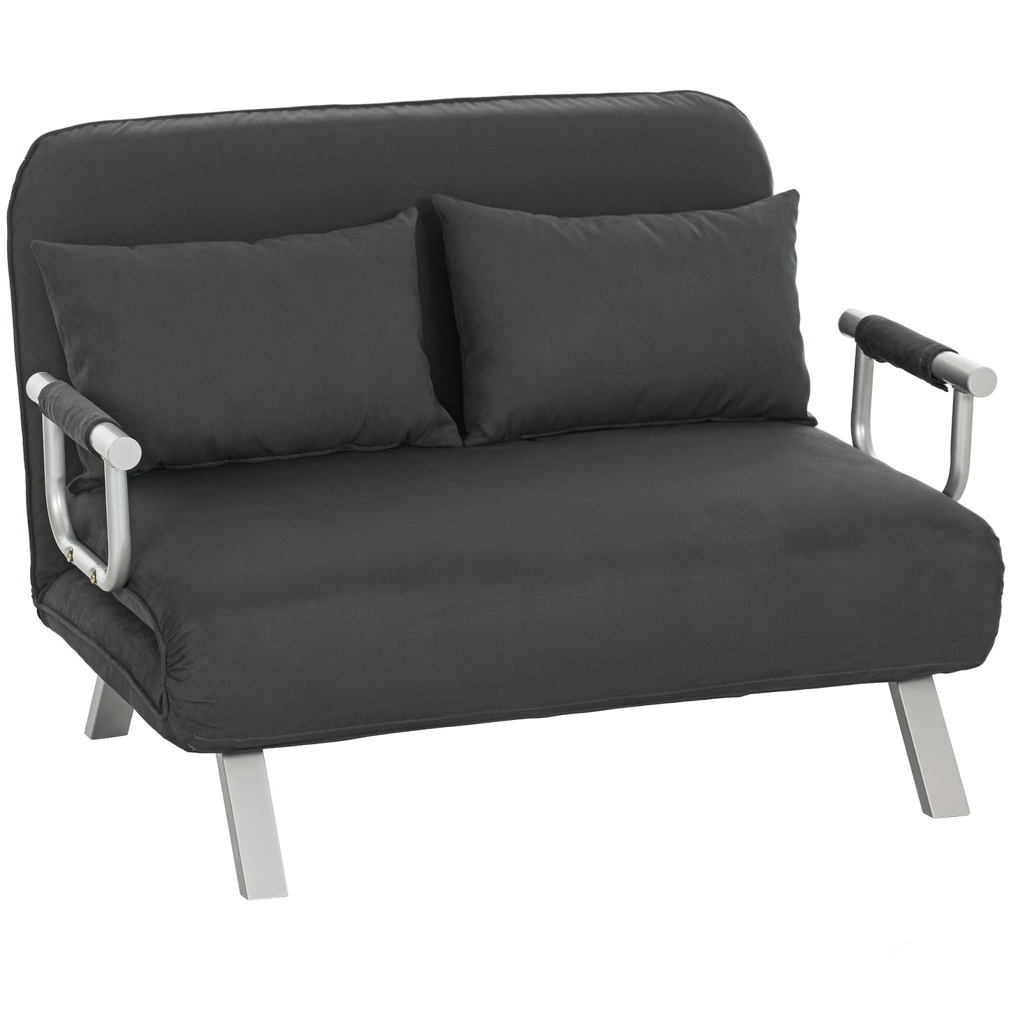 Fiyo Fabric Dark Grey 2 Seater Click Clack Sofa Bed