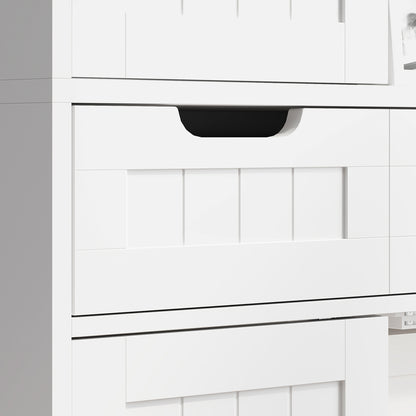 Lucola Tall Freestanding Bathroom Storage Cabinet In White