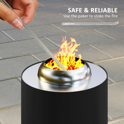 Balatti Small Stainless Steel Black Tabletop Smokeless Fire Pit