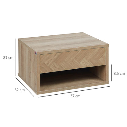 Lotoro Set Of 2 Natural Wood Floating Bedside Tables