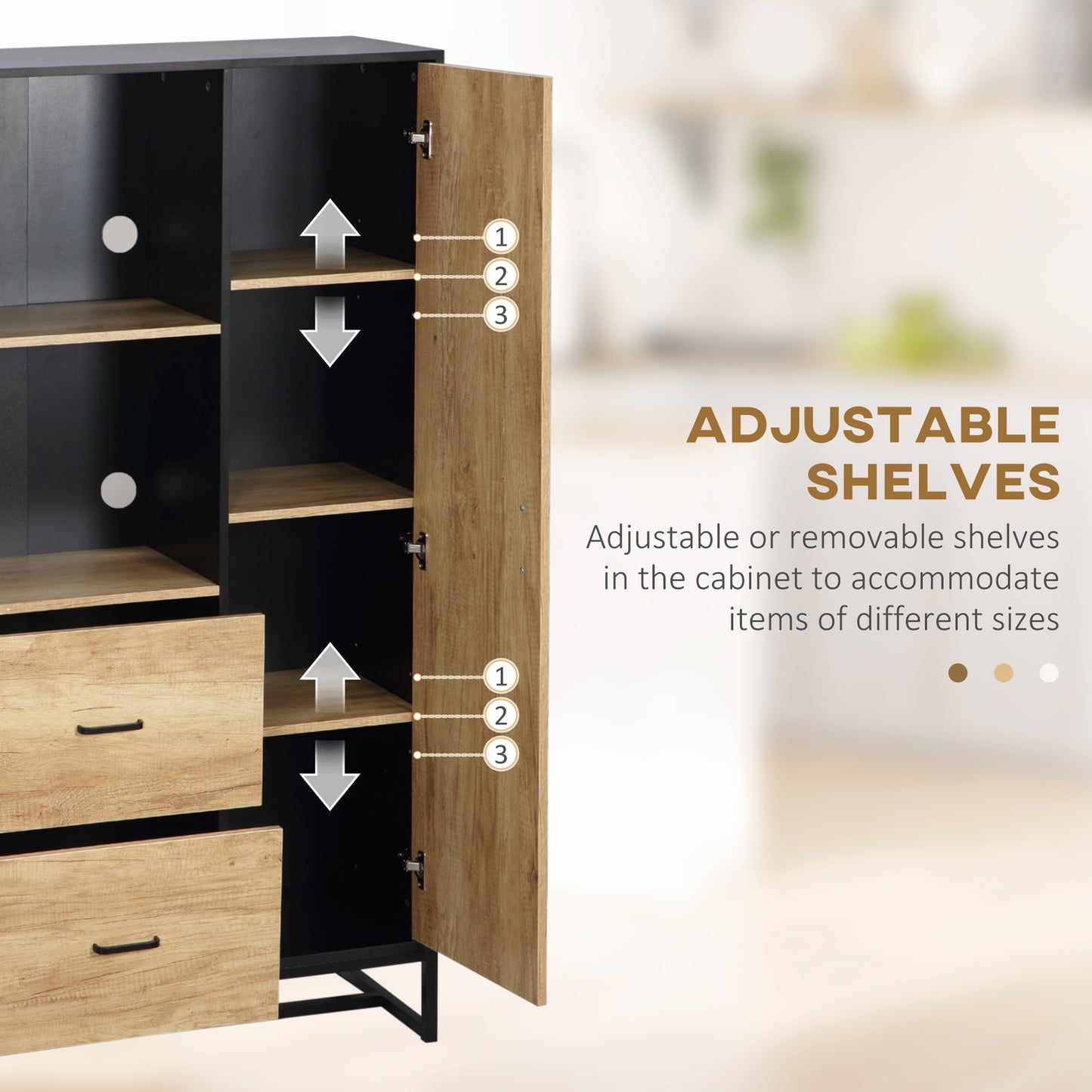 Halefi 160cm Wooden White Tall Kitchen Pantry Cabinet Adjustable Shelves Drawers And Door