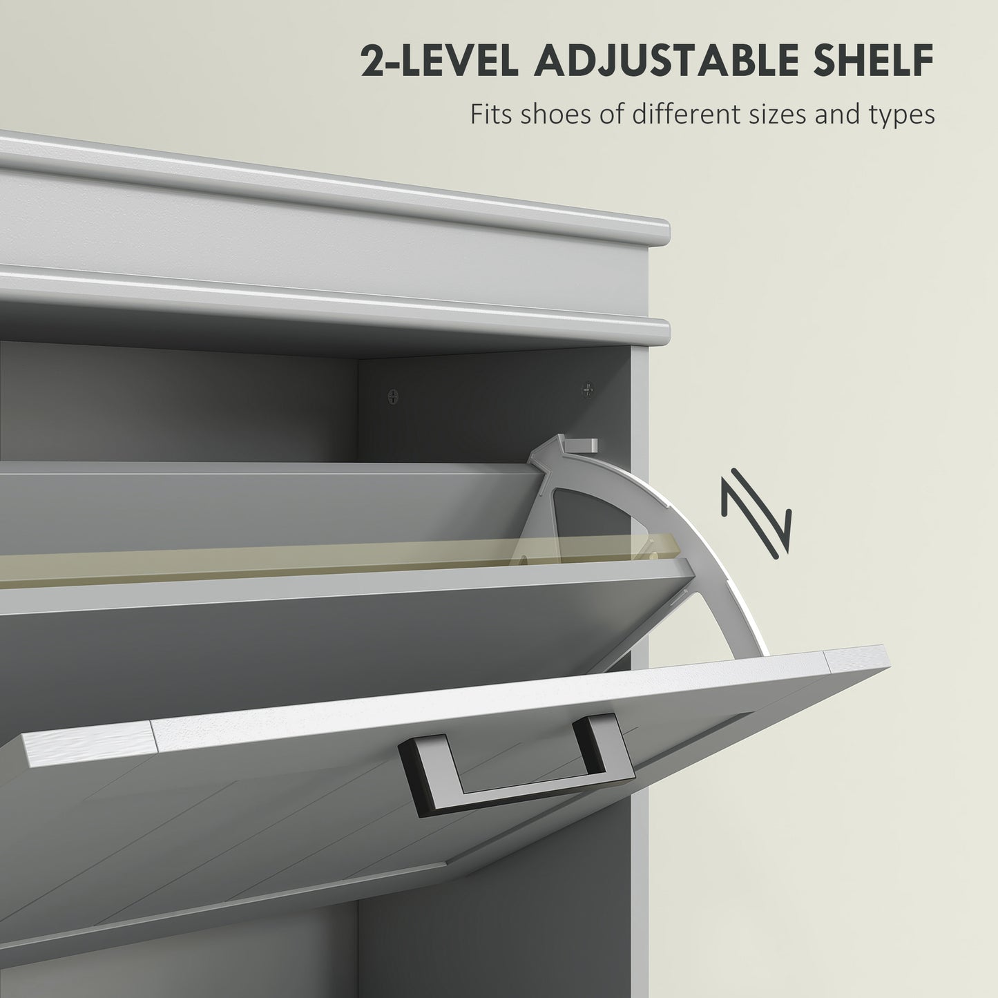 Keliba Kaha Wooden Grey Minimal 3 Drawer Shoe Cabinet