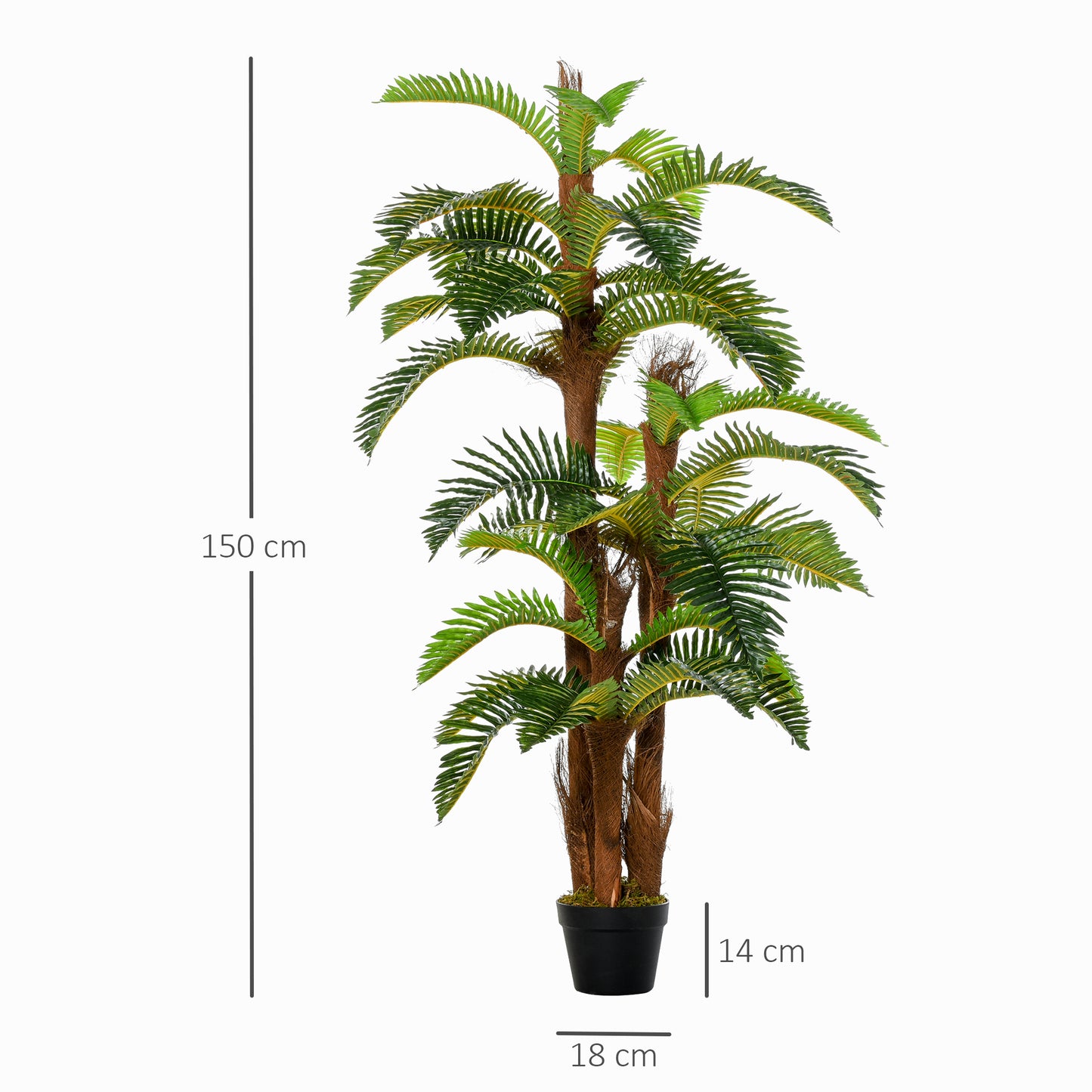 Nohane Roma Artificial Green Fern Style Plant In Pot For Interior Decorative Use