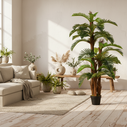 Nohane Roma Artificial Green Fern Style Plant In Pot For Interior Decorative Use