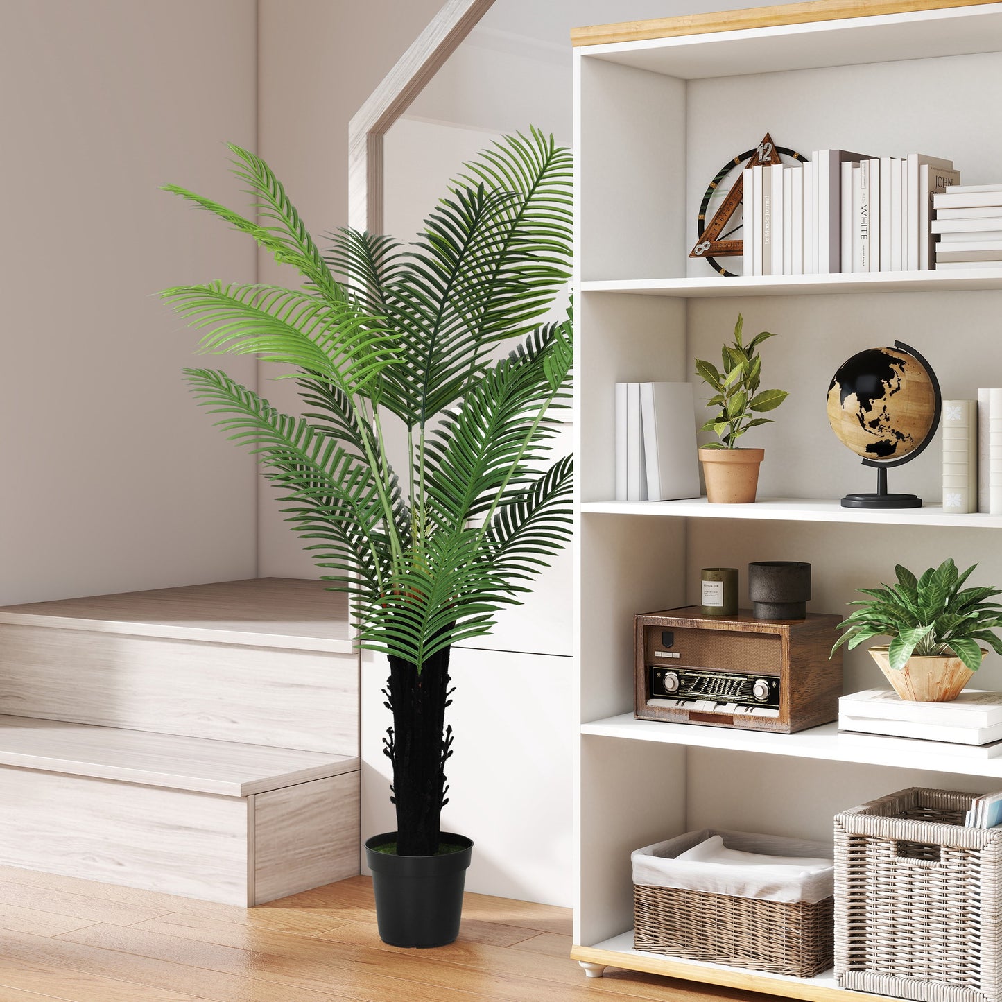 Seta Tall Artificial Areca Palm With Layered Leaf Detail In Pot H8 175cm Green
