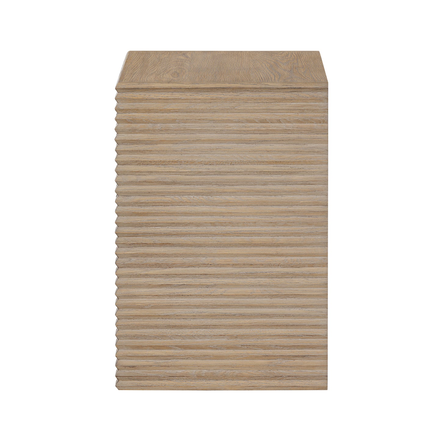 Mandarina Weathered Oak Ribbed One Drawer Bedside Table
