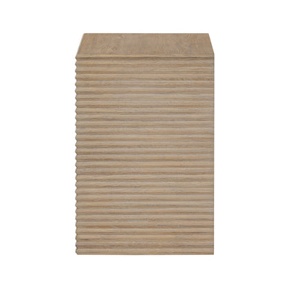 Mandarina Weathered Oak Ribbed One Drawer Bedside Table