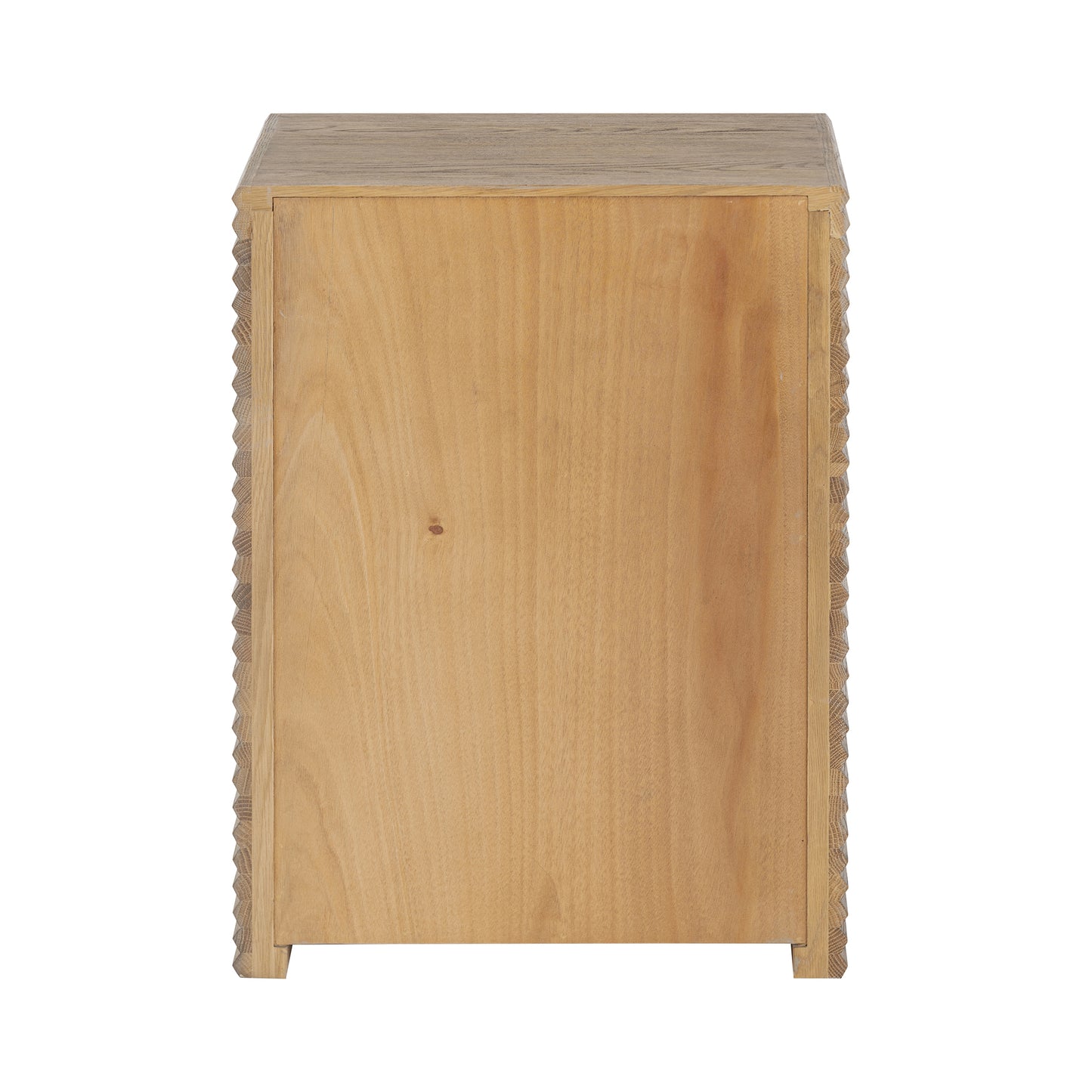 Mandarina Weathered Oak Ribbed One Drawer Bedside Table