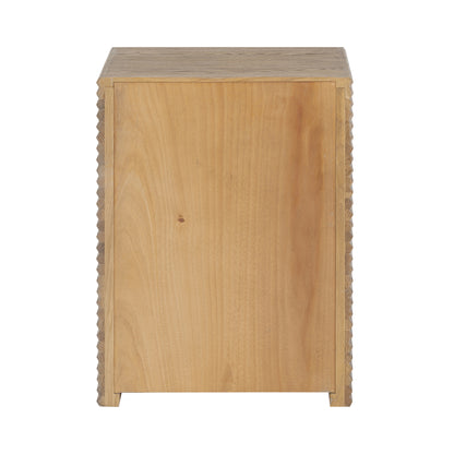 Mandarina Weathered Oak Ribbed One Drawer Bedside Table