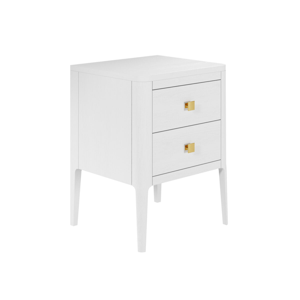 Paraty White Wood Grain Two Drawer Bedside Table