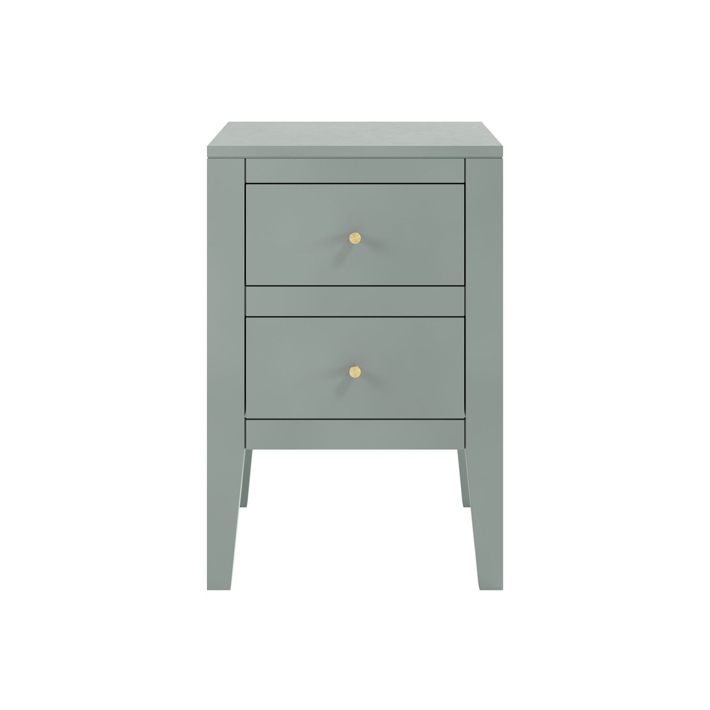 Roma Pigeon Grey Wood Two Drawer Bedside Table