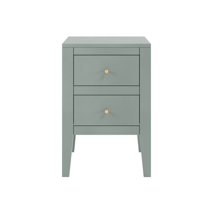 Roma Pigeon Grey Wood Two Drawer Bedside Table