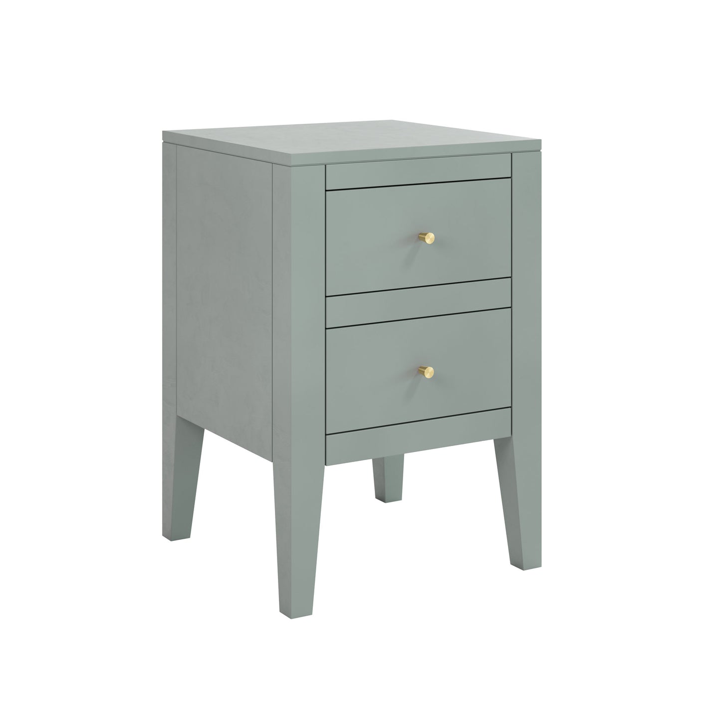 Roma Pigeon Grey Wood Two Drawer Bedside Table