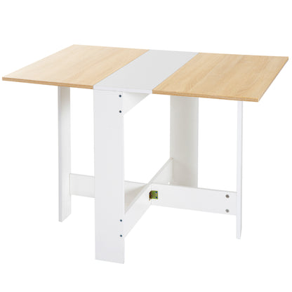 Elma Wooden Oak And White Drop Leaf Dining Table For 4 To 6 People