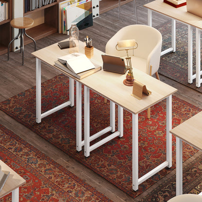 Diel 80cm White and White Wooden Home Office Desk
