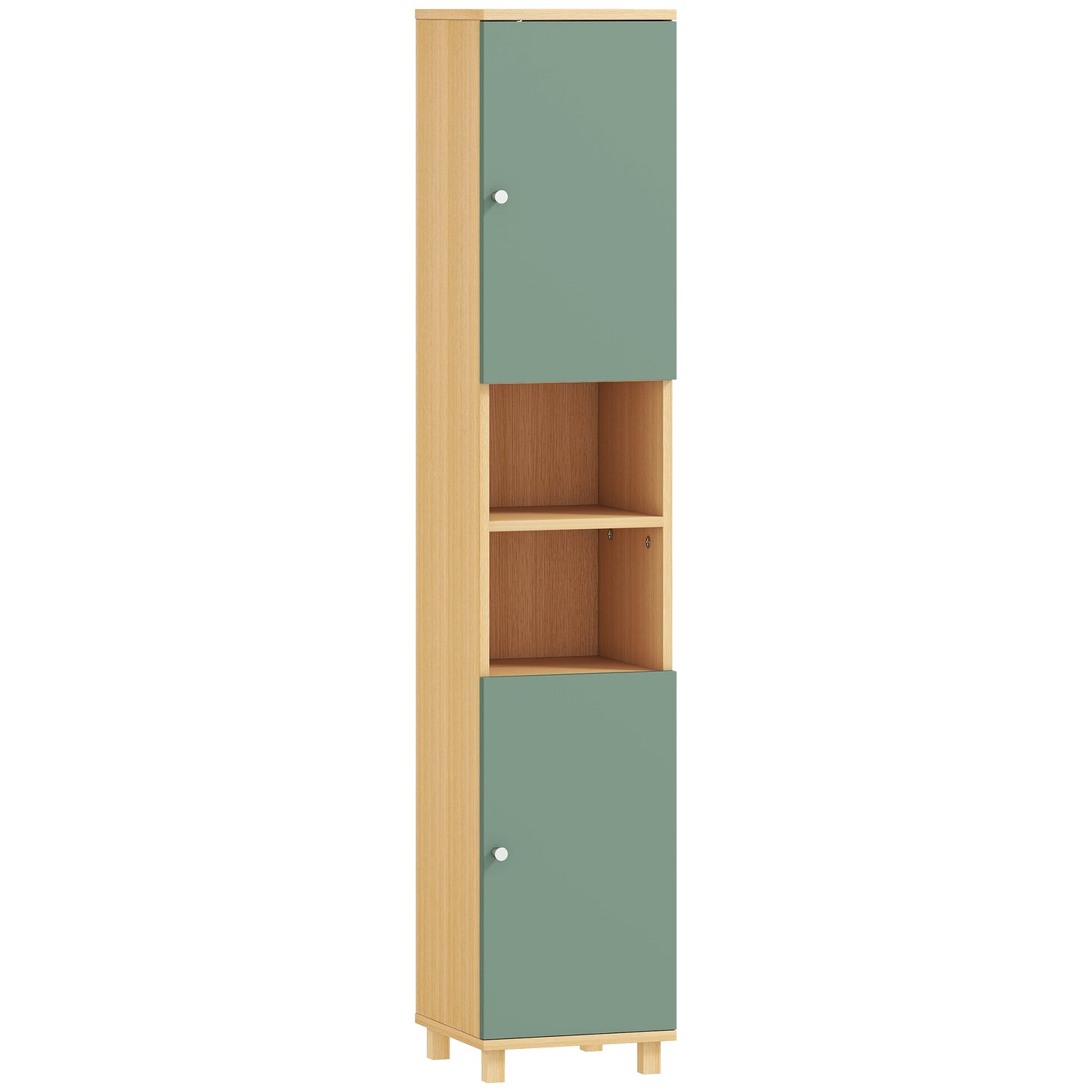 Vemale Bathroom Storage Cabinet With Adjustable And OFauxn Shelving Green