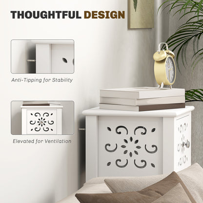 Tonoto Set Of 2 Wooden Floral Cut Out Accent Side Tables
